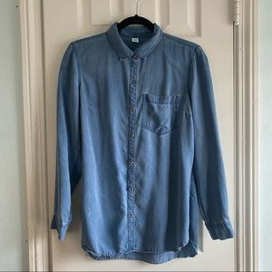 Oversized Tencel Chambray Button Down Shirt